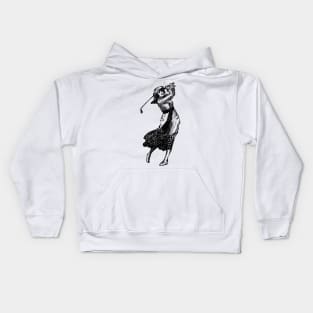 Vintage Female Golfer Kids Hoodie